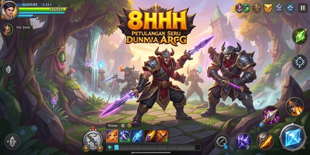 Tampilan gameplay ARPG penuh aksi di 8HHH.
