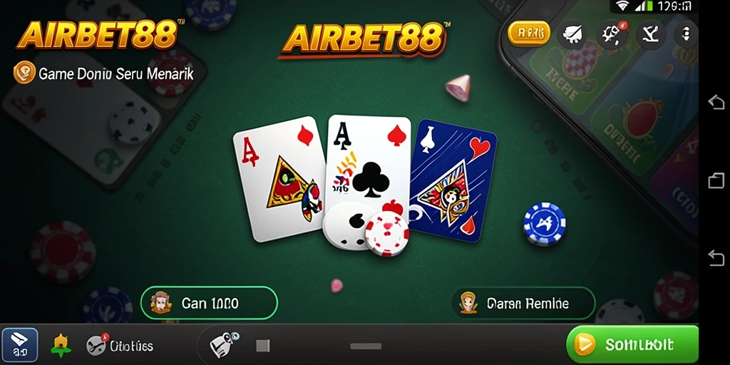 Screenshot AIRBET88 menampilkan pemain yang seru bermain Domino.
