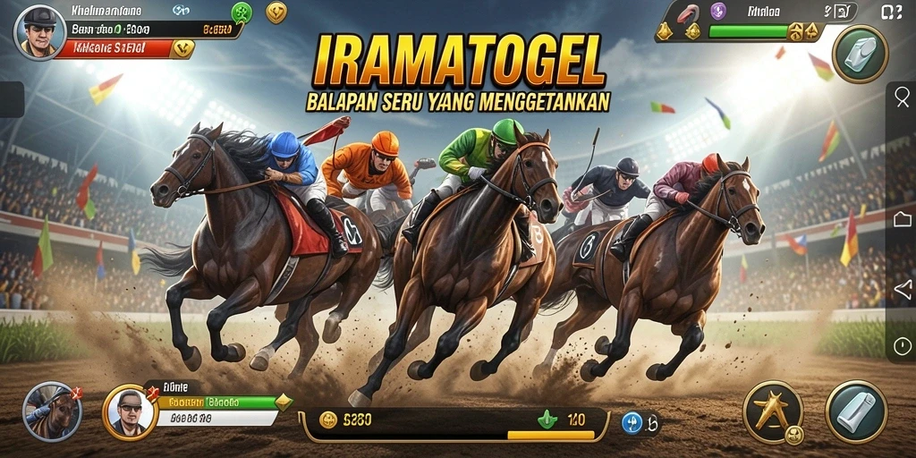 Screenshot gameplay <strong>IRAMATOGEL</strong> menampilkan aksi balapan yang mendebarkan dan grafis memukau.