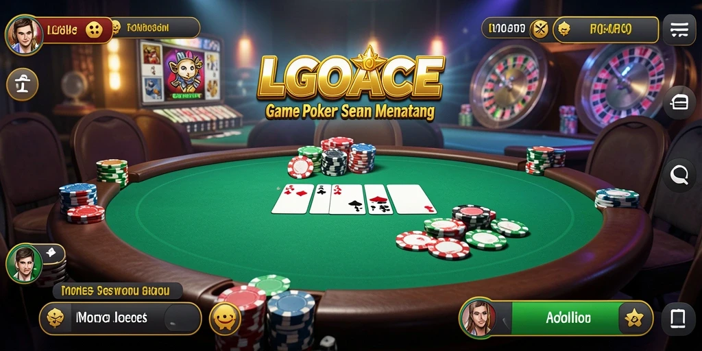 Tampilan gameplay seru dalam aplikasi LGOACE poker.