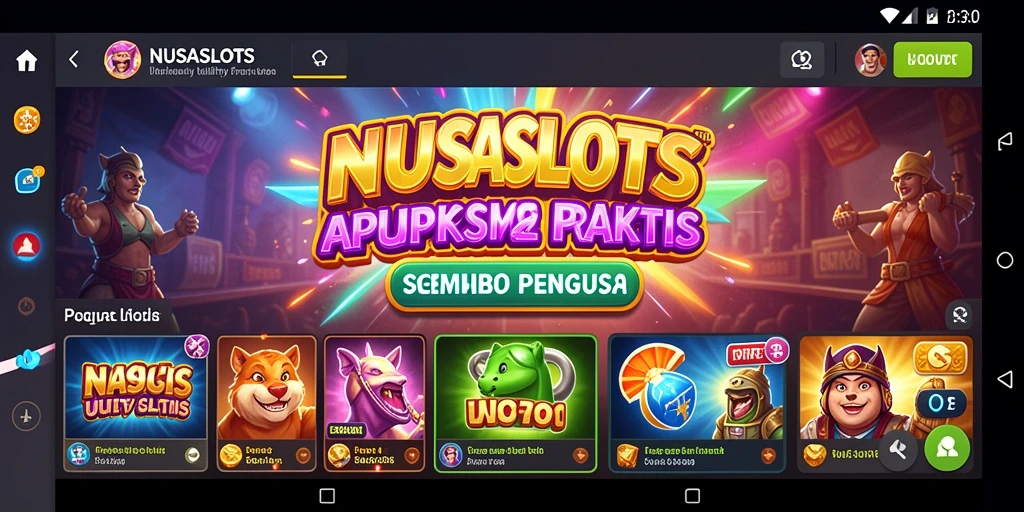 Screenshot NUSASLOTS menampilkan antarmuka aplikasi Utility yang ramah pengguna.