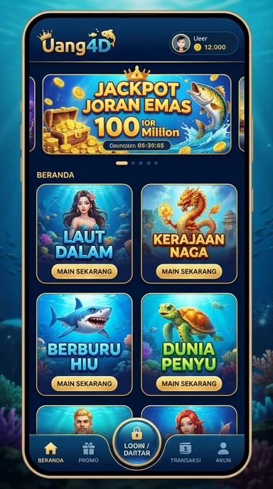 Tampilan antarmuka aplikasi uang4d yang sederhana dan menarik.